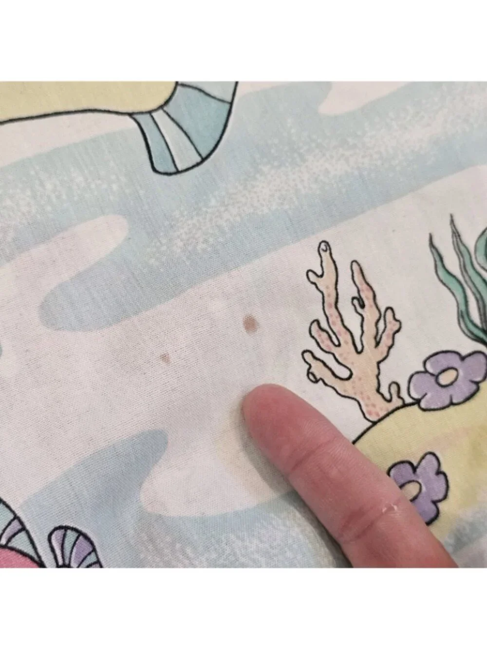 VTG 90s The Little Mermaid Sheet Set Twin Size Disney Ariel Fabric Material